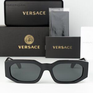 Versace Men Sunglasses Black Grey Rectangle VE4489U GB1/87 NEW AUTHENTIC